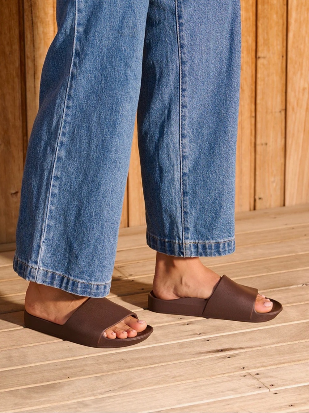 Archies Unisex Comfort Slides – Brown - Picture 4 of 7